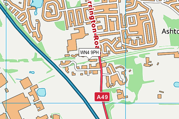 WN4 9PH map - OS VectorMap District (Ordnance Survey)