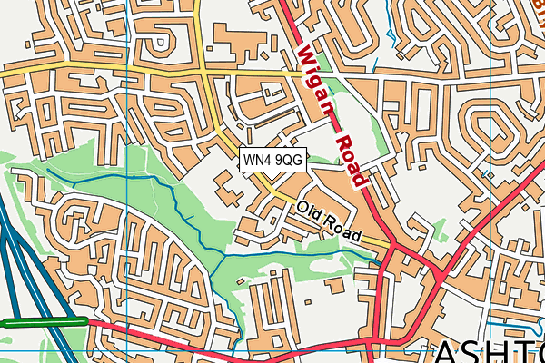 WN4 9QG map - OS VectorMap District (Ordnance Survey)