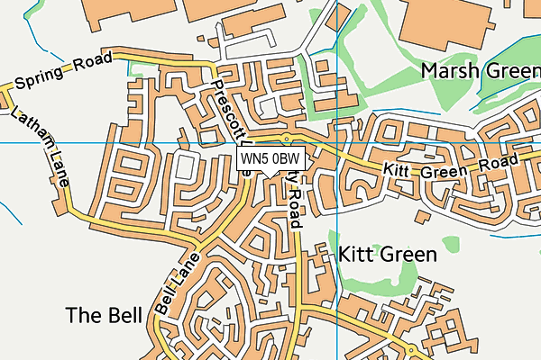 WN5 0BW map - OS VectorMap District (Ordnance Survey)