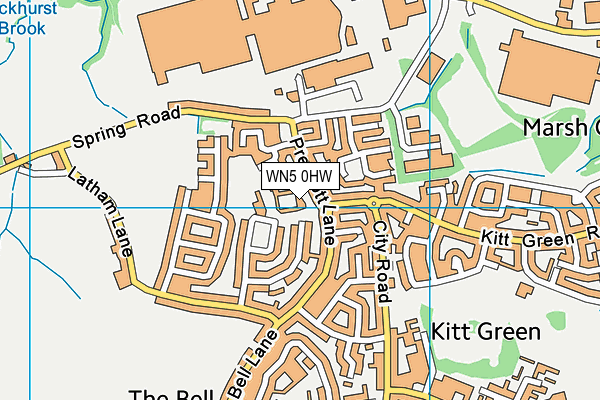 WN5 0HW map - OS VectorMap District (Ordnance Survey)