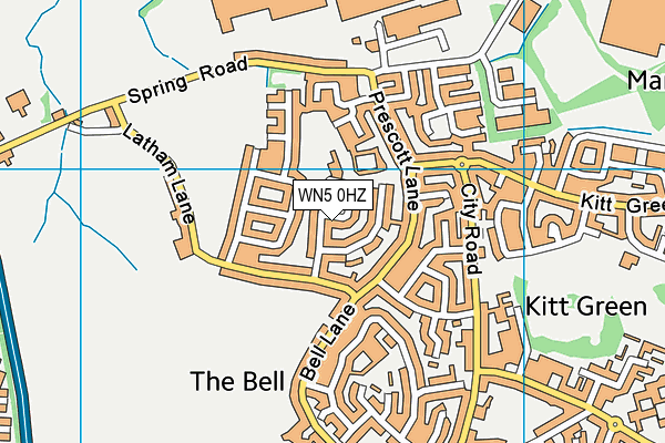 WN5 0HZ map - OS VectorMap District (Ordnance Survey)