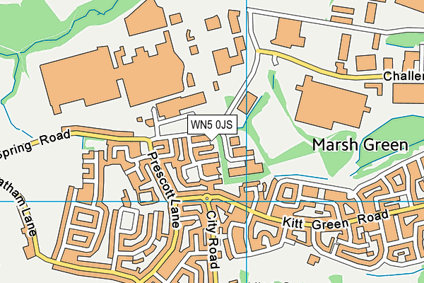 WN5 0JS map - OS VectorMap District (Ordnance Survey)