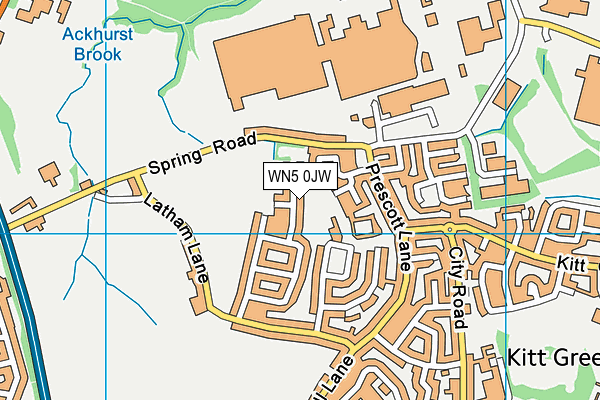 WN5 0JW map - OS VectorMap District (Ordnance Survey)