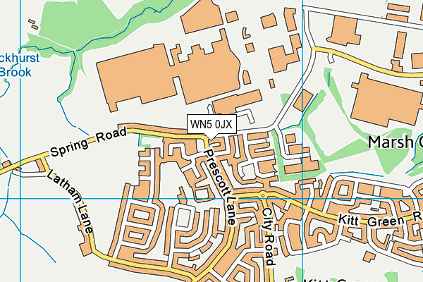 WN5 0JX map - OS VectorMap District (Ordnance Survey)