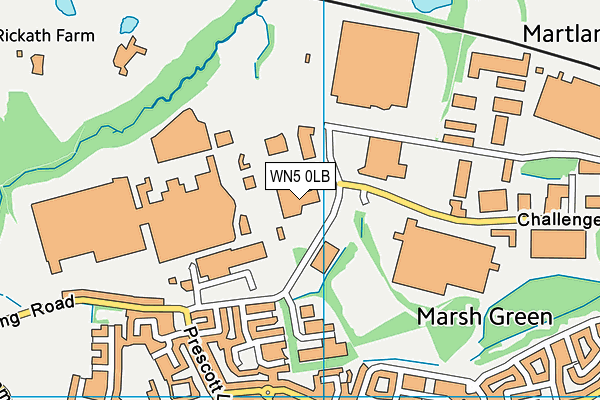 WN5 0LB map - OS VectorMap District (Ordnance Survey)