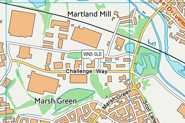 WN5 0LE map - OS VectorMap District (Ordnance Survey)