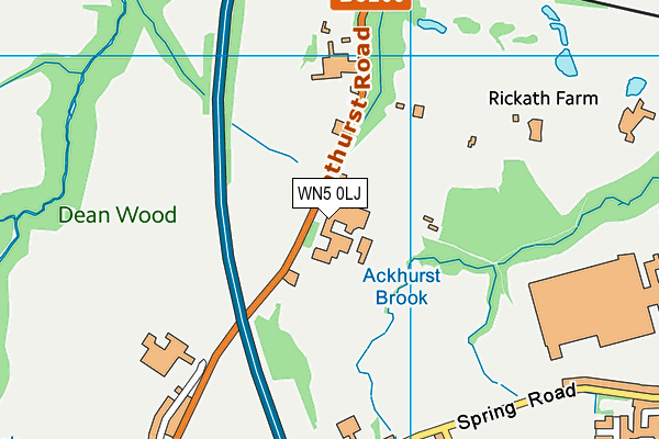 St John Rigby RC Sixth Form College map (WN5 0LJ) - OS VectorMap District (Ordnance Survey)