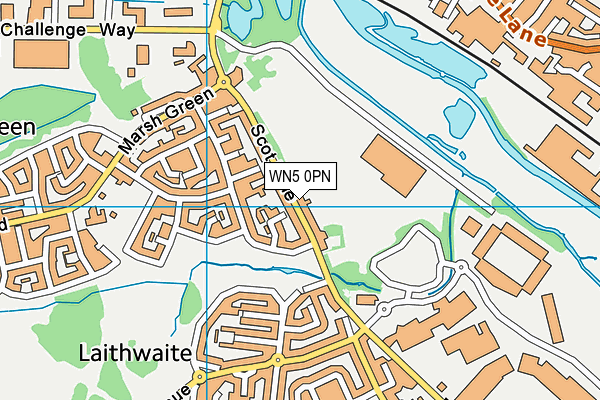 Scot Lane Playing Field map (WN5 0PN) - OS VectorMap District (Ordnance Survey)