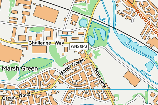 WN5 0PS map - OS VectorMap District (Ordnance Survey)