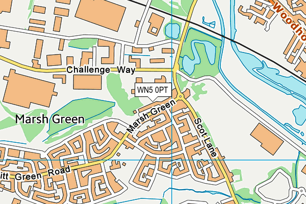 WN5 0PT map - OS VectorMap District (Ordnance Survey)
