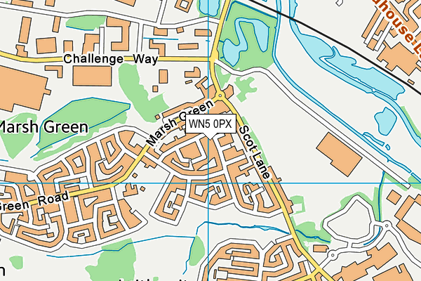 WN5 0PX map - OS VectorMap District (Ordnance Survey)
