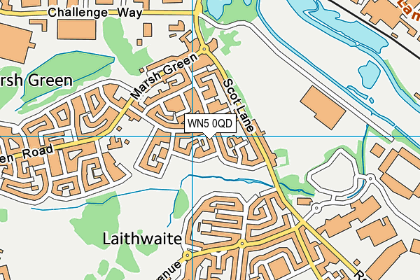 WN5 0QD map - OS VectorMap District (Ordnance Survey)