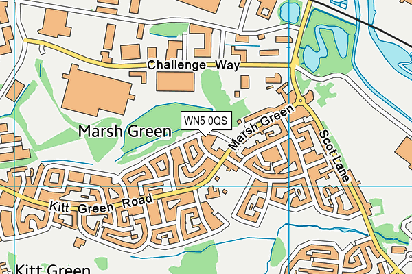 WN5 0QS map - OS VectorMap District (Ordnance Survey)
