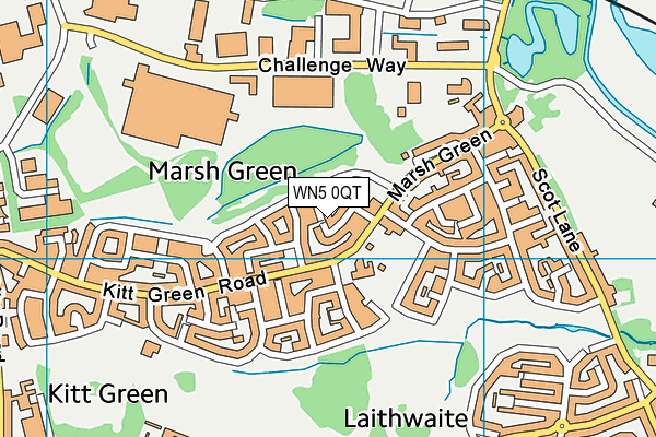 WN5 0QT map - OS VectorMap District (Ordnance Survey)