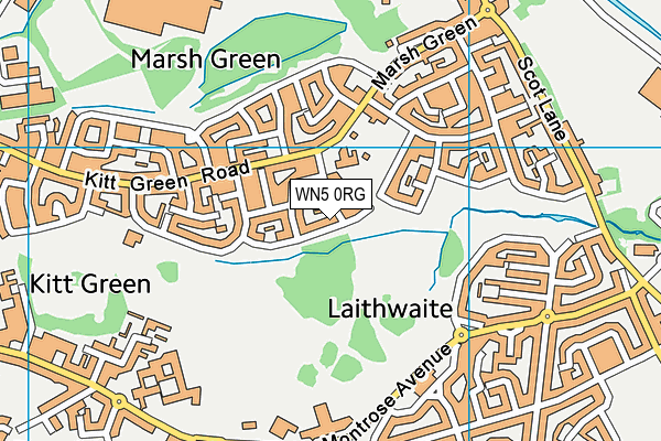 WN5 0RG map - OS VectorMap District (Ordnance Survey)