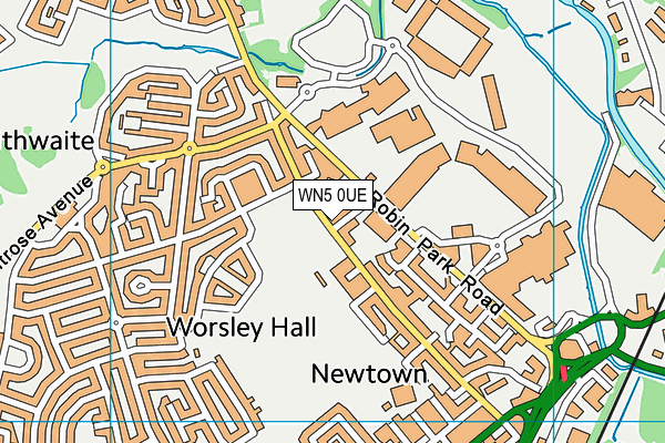 WN5 0UE map - OS VectorMap District (Ordnance Survey)