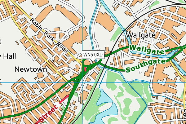 WN5 0XD map - OS VectorMap District (Ordnance Survey)