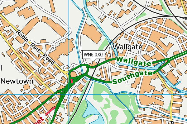WN5 0XG map - OS VectorMap District (Ordnance Survey)