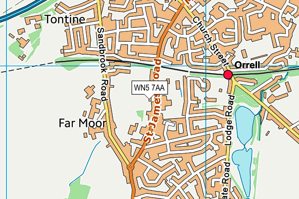 WN5 7AA map - OS VectorMap District (Ordnance Survey)