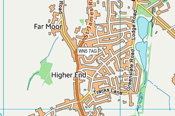 WN5 7AG map - OS VectorMap District (Ordnance Survey)
