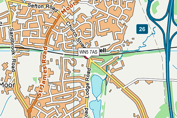 WN5 7AS map - OS VectorMap District (Ordnance Survey)