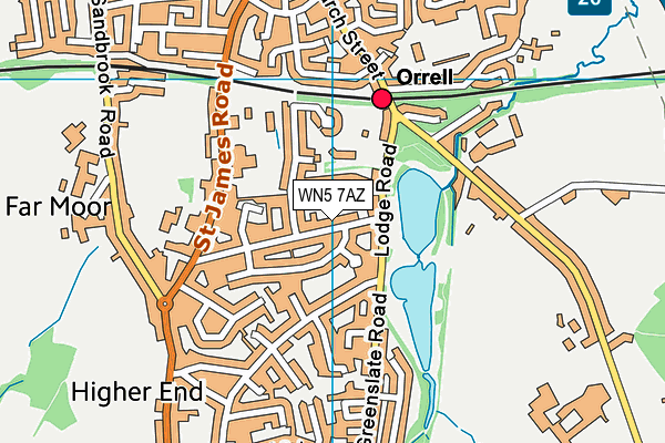 WN5 7AZ map - OS VectorMap District (Ordnance Survey)