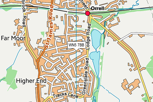 WN5 7BB map - OS VectorMap District (Ordnance Survey)
