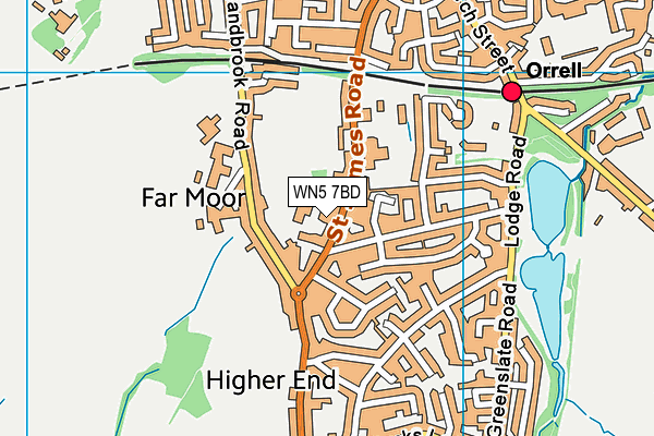 Orrell Newfold Community Primary School map (WN5 7BD) - OS VectorMap District (Ordnance Survey)