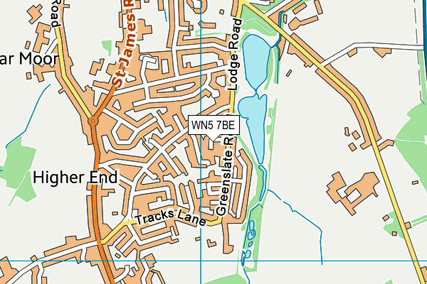 WN5 7BE map - OS VectorMap District (Ordnance Survey)