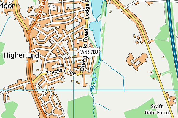 WN5 7BJ map - OS VectorMap District (Ordnance Survey)