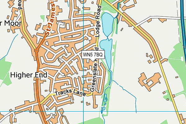 WN5 7BQ map - OS VectorMap District (Ordnance Survey)