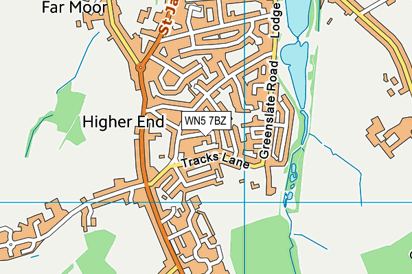 WN5 7BZ map - OS VectorMap District (Ordnance Survey)
