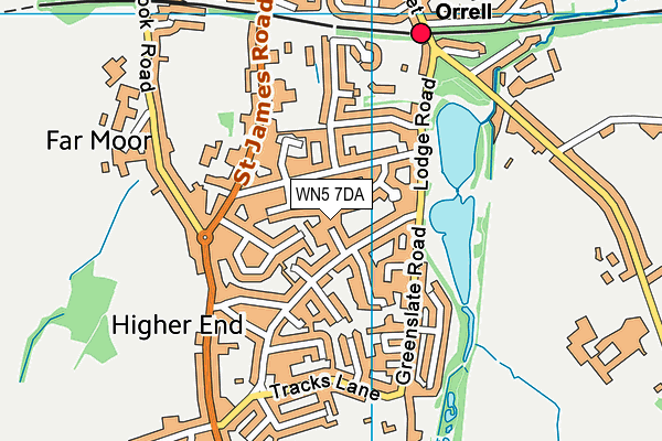 WN5 7DA map - OS VectorMap District (Ordnance Survey)