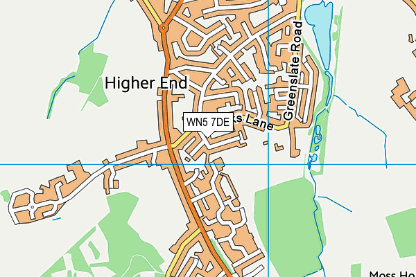 WN5 7DE map - OS VectorMap District (Ordnance Survey)