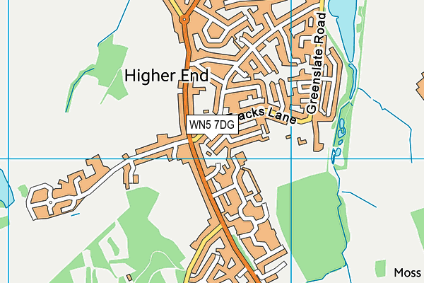 WN5 7DG map - OS VectorMap District (Ordnance Survey)