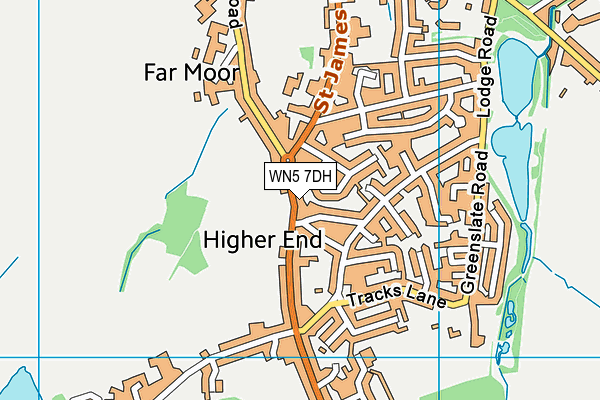 WN5 7DH map - OS VectorMap District (Ordnance Survey)