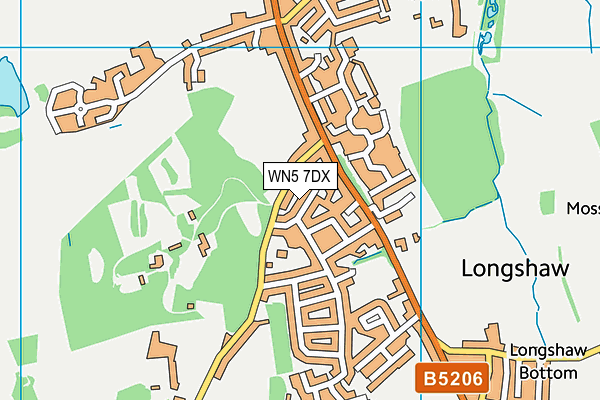 WN5 7DX map - OS VectorMap District (Ordnance Survey)