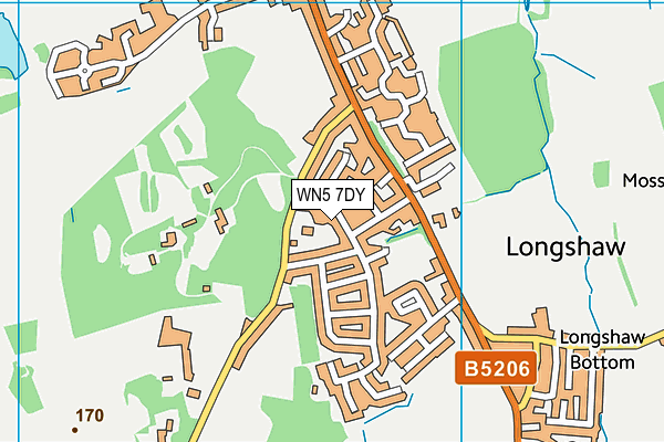 WN5 7DY map - OS VectorMap District (Ordnance Survey)
