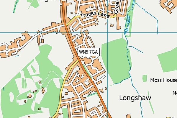 WN5 7GA map - OS VectorMap District (Ordnance Survey)
