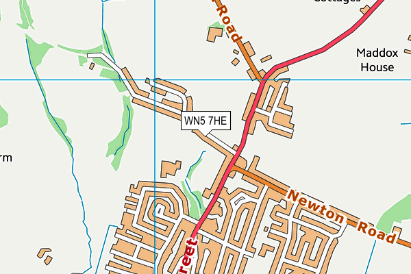 WN5 7HE map - OS VectorMap District (Ordnance Survey)