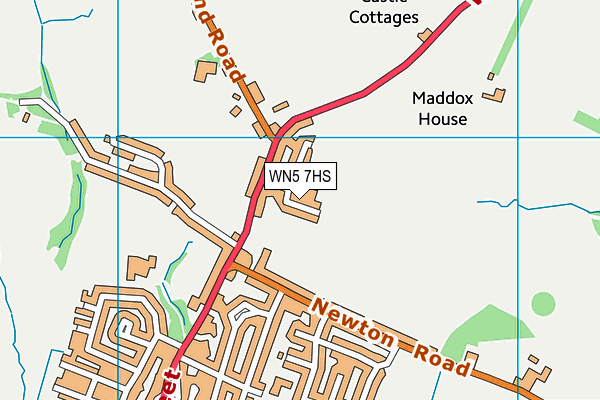 WN5 7HS map - OS VectorMap District (Ordnance Survey)