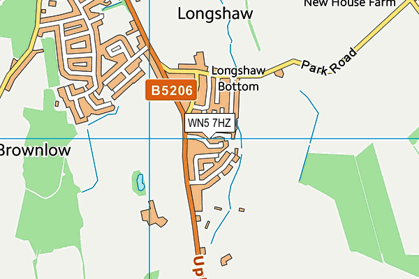WN5 7HZ map - OS VectorMap District (Ordnance Survey)