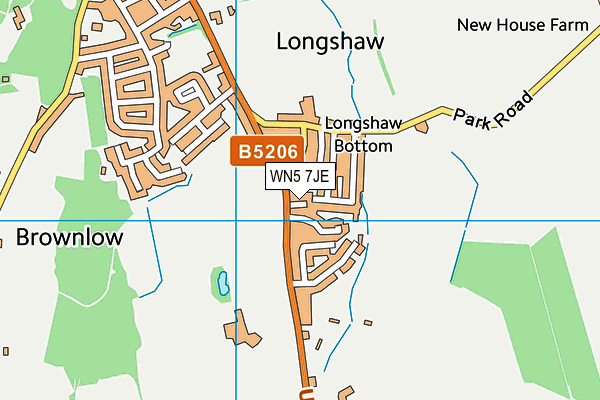 WN5 7JE map - OS VectorMap District (Ordnance Survey)