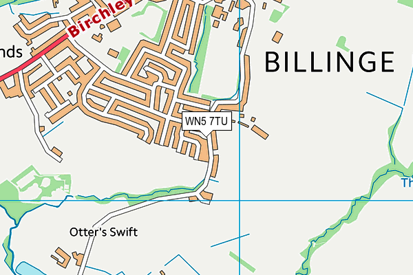 WN5 7TU map - OS VectorMap District (Ordnance Survey)