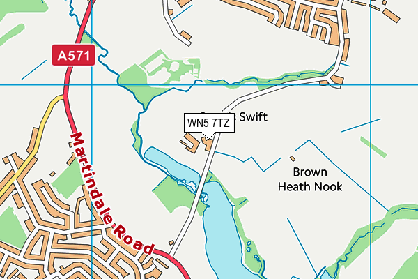 WN5 7TZ map - OS VectorMap District (Ordnance Survey)