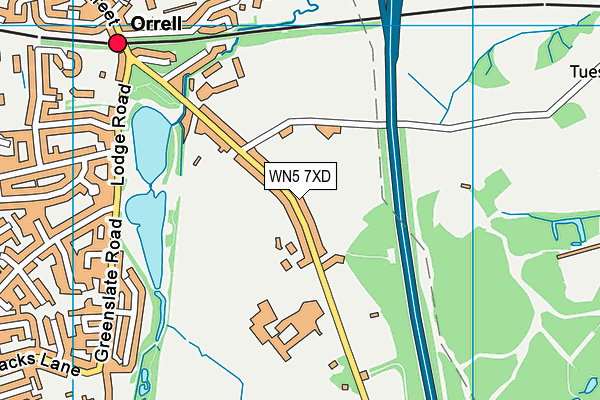 WN5 7XD map - OS VectorMap District (Ordnance Survey)