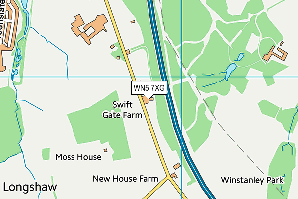 WN5 7XG map - OS VectorMap District (Ordnance Survey)