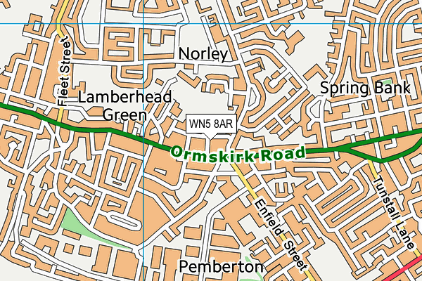 WN5 8AR map - OS VectorMap District (Ordnance Survey)