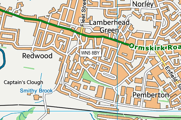 WN5 8BY map - OS VectorMap District (Ordnance Survey)