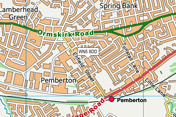 WN5 8DD map - OS VectorMap District (Ordnance Survey)